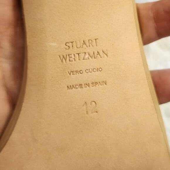 Stuart Weitzman Nearlynude Strap Leather Sandals 12 - Picture 7 of 13